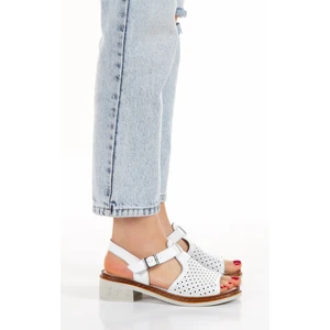 Iç Dış Hakiki Deri Alçak Topuklu Ortopedik Taban Kadın Sandalet