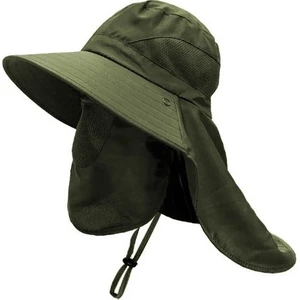 Fisherman Style Foter BG-9073 Haki Renk Fileli Fötr Şapka + Çıkarılabilir Yüz ve Ense Korumaları