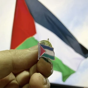 Herşey Nota Filistin Bayrağı Kudüs - Palestine Metal Yaka Iğnesi Rozet Gümüş 2 Adet