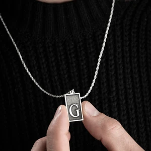 Vetro Silver Erkek Özel Tasarım 925 Ayar Gümüş G Harf Kolye