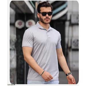 Spor Life Mens Style Polo Yaka Mikro Desenli Tişört