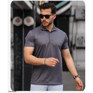 Spor Life Mens Style Polo Yaka Mikro Desenli Tişört