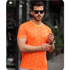 Spor Life Mens Style Sıfır Yaka Desenli Performans T-Shirt