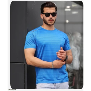 Spor Life Mens Style Reflektör Şeritli Çizgili Spor T-Shirt
