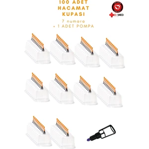7 Numara Hacamat Kupası 100 Adet + 1 Adet Pompa
