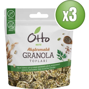 Otto Nuts Maydonozlu Dere Otlu granola Topları 3 x 25 gr
