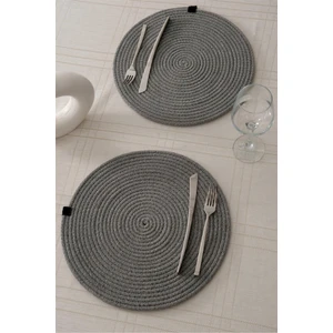 DS Casa 6 Adet Amerikan Servis Runner Supla Sunum Çeyiz Takım Örme Örgü Tabak Altı Yanmaz Füme Renk