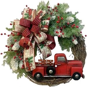Kırmızı Kamyon Noel Çelengi, Sonbahar Hasadı Için 1 Adet (Yurt Dışından)