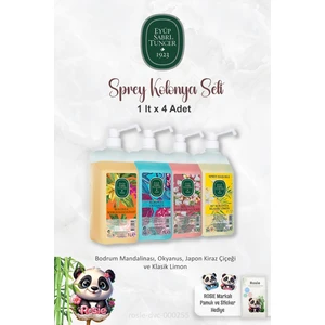 Eyüp Sabri Tuncer 1 Litrelik 4'lü Sprey Başlıklı Kolonya  Seti ve Rosıe