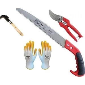 Meyve Dal Ağaç Bitki Budama Makası ve Eldiveni Baltalı Orak Set 4 Lü set