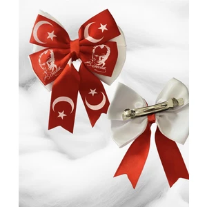 Herşey Nota 23 Nisan 29 Ekim Kırmızı Beyaz Toka, Atattürk Kurdele Çocuk Pens Fiyonk Toka