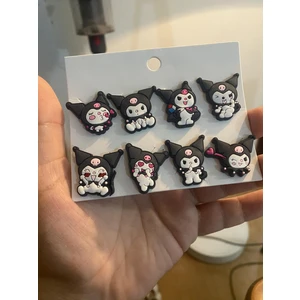 Herşey Nota Kuromi Desen Crocks Terlik Süsü Jibbitz Crocs Aksesuarı 8 Adet