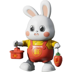 Elektrikli Dans Eden Tavşan Robot Hafif Müzik Çocuk Eğitici Işıklı Oyuncak 48 Şarkı (Yurt Dışından)