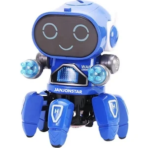 Çocuklar ve Erkek Çocuklar Için Işıklı ve Müzikli Yeni Dans Eden Elektrikli Altı Pençeli Balık Küçük 6 Robot (Yurt Dışından)