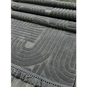 Dizayn 1090 Antrasit Yumuşak Dokulu Halı Kilim Salon Mutfak Koridor Kesme Yolluk Dokuma Halı