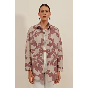 3900 Oversize Uzun Basic Gömlek - D.gül Kurusu