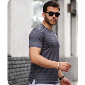Spor Life Mens Style Reflektör Şeritli Çizgili Spor T-Shirt