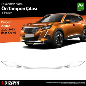 Peugeot 2008 2 Krom Ön Tampon Çıtası 2020-2023 (Mat Krom) A+ Kalite