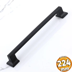 Gama 224 mm Siyah Kulp Metal Mobilya Çekmece Dolabı Mutfak Dolap Kulpları Kapak Kulbu Kulpu 22.4 cm