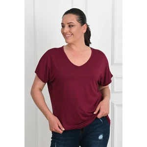 Kadın V Yaka Büyük Beden T-Shirt 1486-23