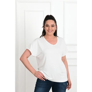 Kadın V Yaka Büyük Beden T-Shirt 1486-23
