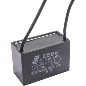 CBB61 6uf 450V Kablolu Kutulu Daimi Kondansatör