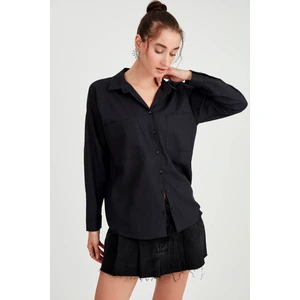 Basic Oversize Önden Cepli Gömlek
