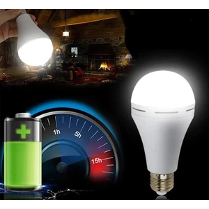 3 Adet 9W Şarjlı LED Ampul (Beyaz)