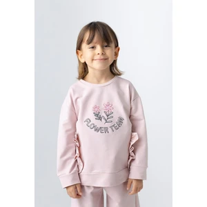 Kız Çocuk Nakış Detaylı Sweatshirt