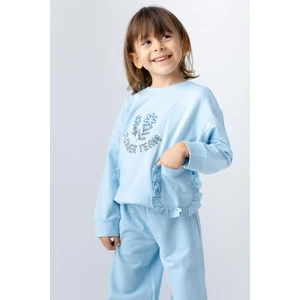 Kız Çocuk Nakış Detaylı Sweatshirt