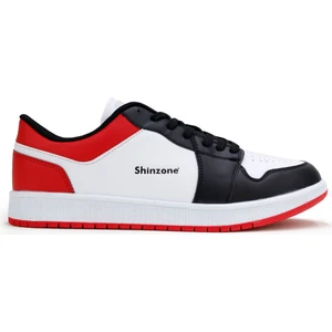 Erkek Yazlık Comfort Sneakers Siyah Beyaz Kırmızı Spor Ayakkabı