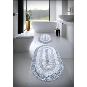 Cotton Crafty %100 Pamuk El Tafting Su Emici Banyo Paspas Seti, Banyo Halısı Cottonway 2 Li Set 60X100 - 60X50