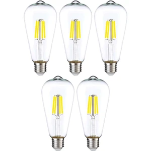 Dekoratif Rustik LED Armut Ampul E27 ST64 6W 6500K Beyaz Işık 5'li ERD-209