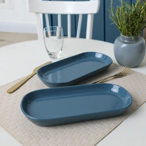 Mavi Noyan Kayık Tabak 26 cm 2 Adet 407