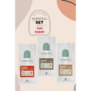 Kırmızı Mercimek unu 500g + Fasulye Unu 500g + Nohut Unu 500g Avantajlı 3lü Set