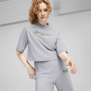 Kadın Gray Fog Puma Classıcs+ Oversized Tee Gri Kadın T-Shirt