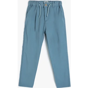 Basic Pantolon Cepli Beli Bağlamalı Viskon Kumaş