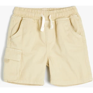 Şort Cepli Beli Bağlamalı Pamuklu