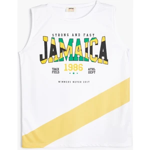 Atlet Jamaica Baskılı Slogan Detaylı Kısa Kollu Renk Bloklu
