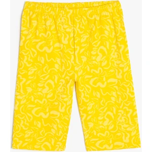 Kısa Tayt Batik Desenli Beli Lastikli Pamuklu