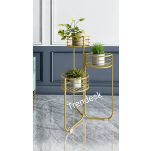 Modern 3 Katlı Metal  Çiçeklik Saksı Standı Saksılık