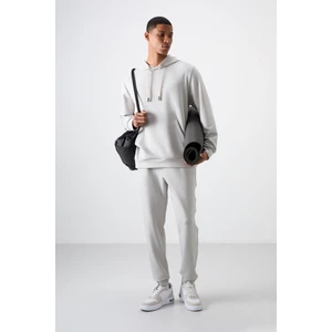 Air Jones Taş Pamuklu Kalın Yumuşak Dokulu Comfort Fit Nakışlı Erkek Eşofman Takım - 85255