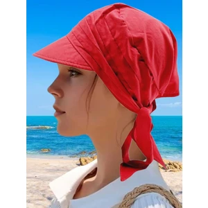 Kadın Safari Bağlamalı Siperli Bandana Plaj Şapkası