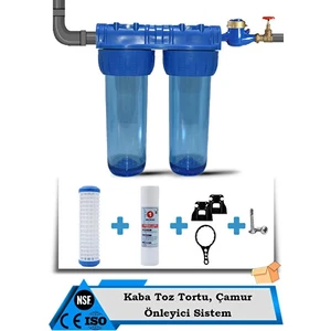 Daire Bina Sayaç Girişi 2 Aşama Su Arıtma Cihazı ( Pas , Toz Tortu Önleyici Yumuşatma Sistemi )
