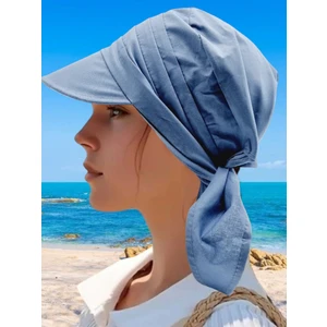 Kadın Safari Bağlamalı Siperli Bandana Plaj Şapkası