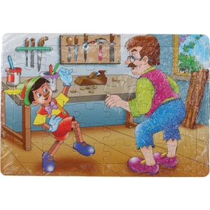 36 Parça Çocuk Puzzle + Boyama Pinokyo