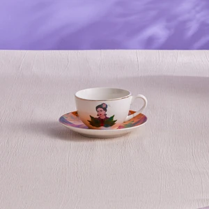 Frida Çay Fincanı ve Tabağı Turuncu 220 ml