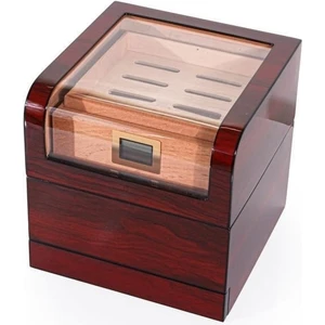 Cam Kapaklı Sedir Humidor / Puro Saklama Kutusu