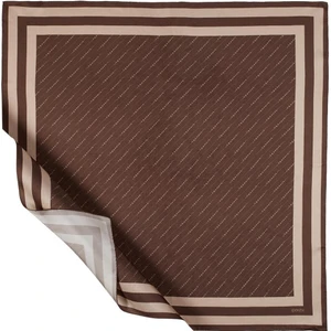 Ipekevi Twill Ipek Eşarp - Çizgili Signature - Kahverengi