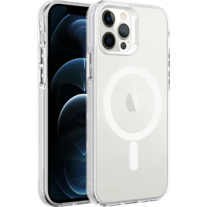 Cepte Aksesuar Apple iPhone 12 Pro - Uyumlu Magsafe Şarj Özellikli Buzlu Transparan C-Pro Sert Kapak-Renksiz